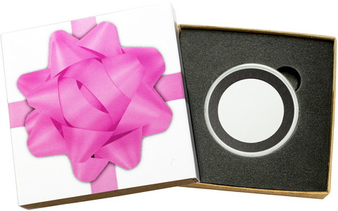 SilverTowne Natural Kraft Paper Gift Box with Light Pink Bow Box Sleeve